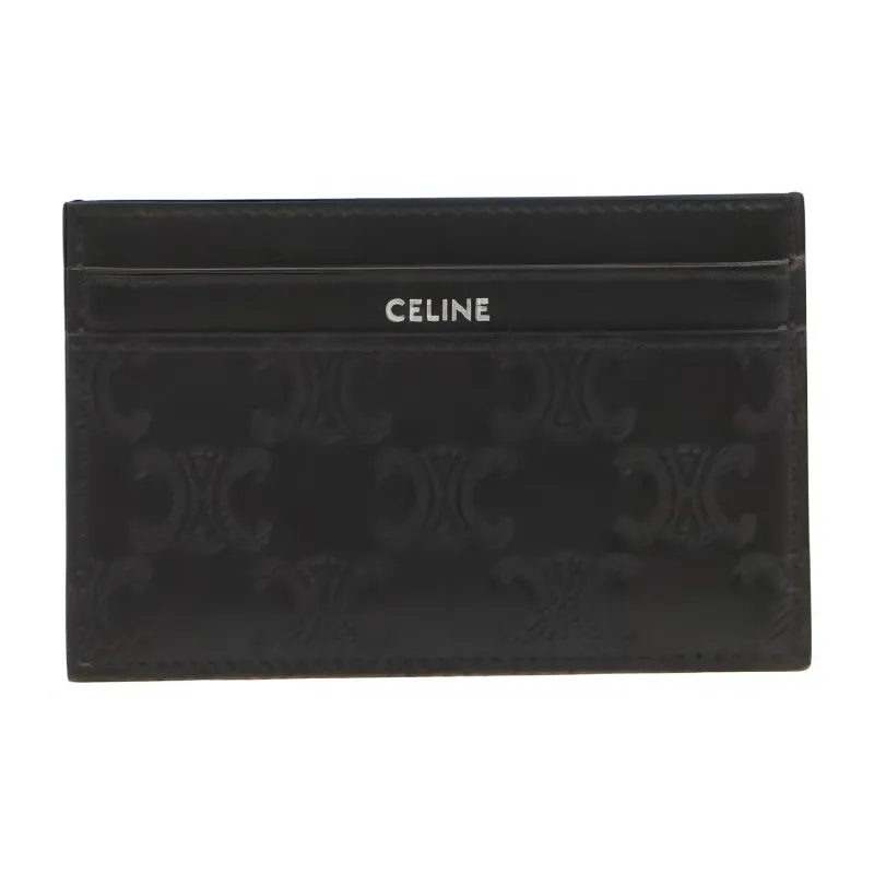 CELINE Lambskin Card Holder Men's Black-0