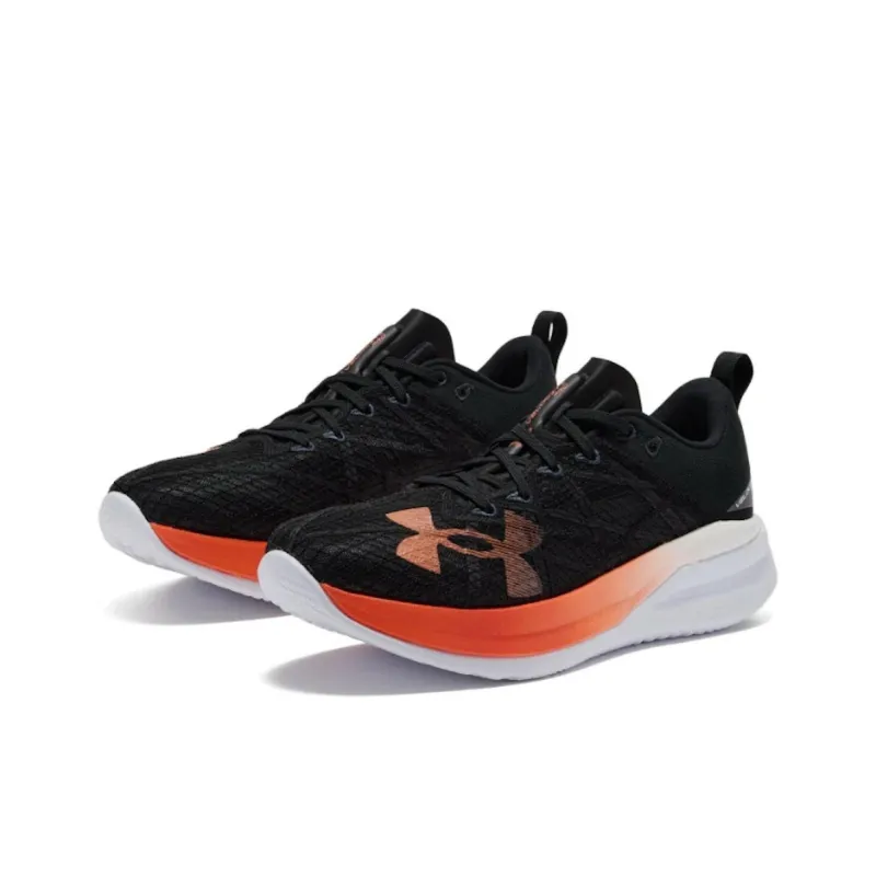 Under Armour Cushioning Low Top Casual Running Shoes Men's Black Orange-1