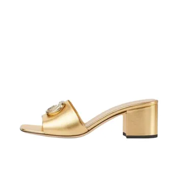 GUCCI Nojum Slide Slippers Women's Gold