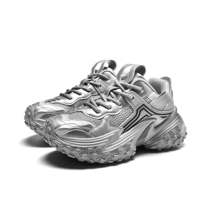 ZOIBBOE Cushioning, Slip Resistant, Abrasion Resistant, Height Increasing Low Top Chunky Sneakers Unisex-8