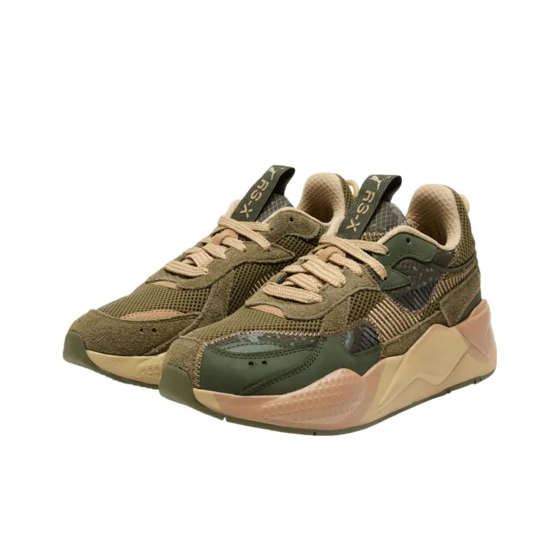 PUMA RS X Anti Slip Wear Resistant Low Top Casual Shoes Unisex Brown Green-2