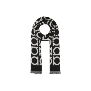 Ferragamo All Over Logo Intarsia Scarf
