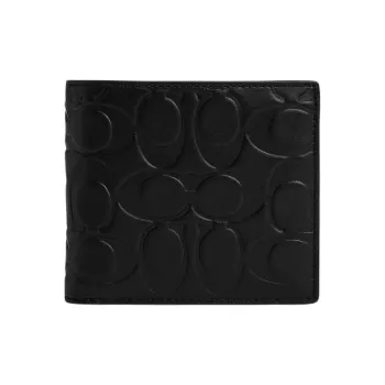 COACH Leather Wallet Mini Men's Black