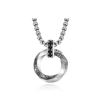 IDEAGEMER 925 Sterling Silver Necklaces Men's