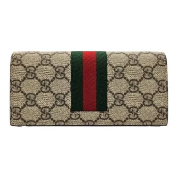 GUCCI GG Supreme Canvas Wallet Men's Brown