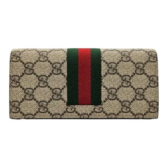 GUCCI GG Supreme Canvas Wallet Men's Brown-0
