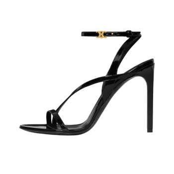 CELINE Triomphe AVA One Strap Sandals 10.5cm Women's Black