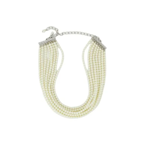 KENNETH JAY LANE Artificial Pearl Glass Zinc Alloy Rhodium-Plated Necklaces Women's White