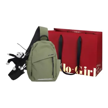 GOX Nylon Shoulder Bag, Crossbody Bag, Sling Bag Regular Unisex White/Black/Green/Blue