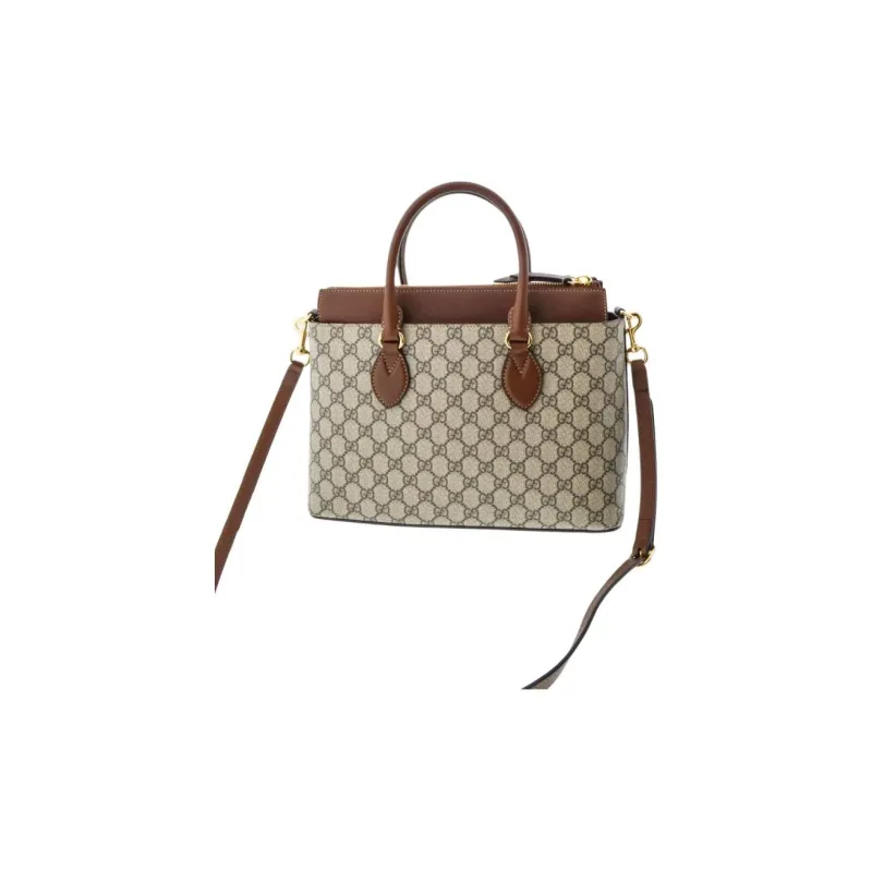 GUCCI GG Supreme Canvas Bag, Shoulder Bag, Crossbody Bag, Handbag Women's Beige-2