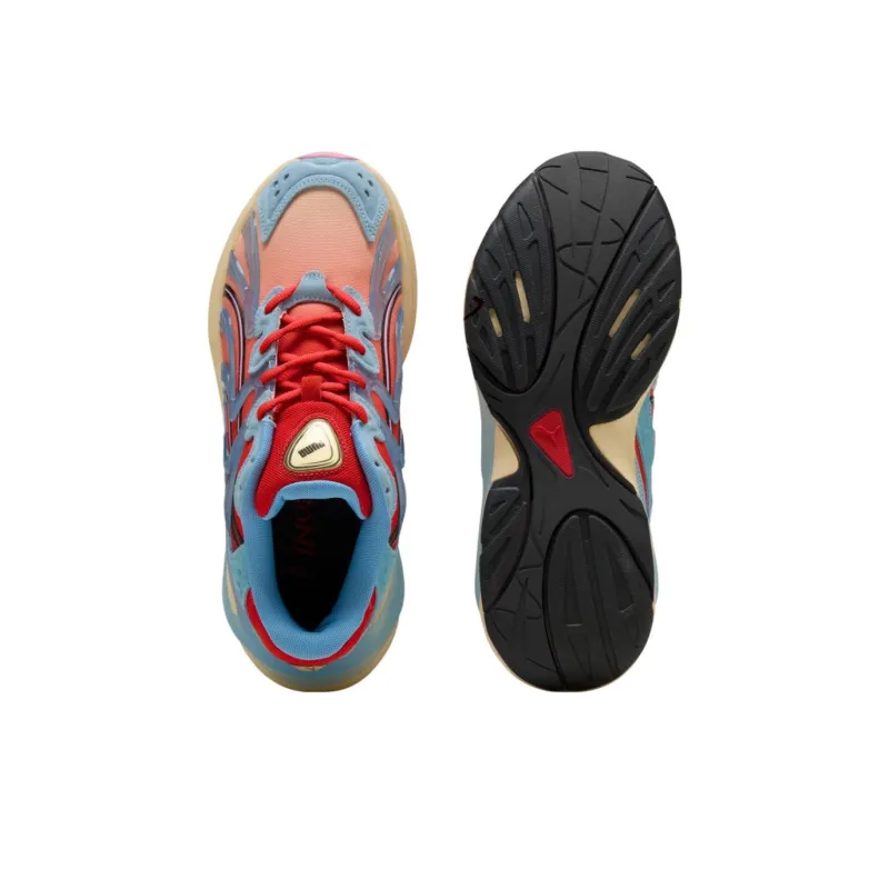 PUMA Inverse Unfiltered Cushioning, Slip Resistant, And Abrasion Resistant Low Top Casual Shoes Men's Red Blue-3