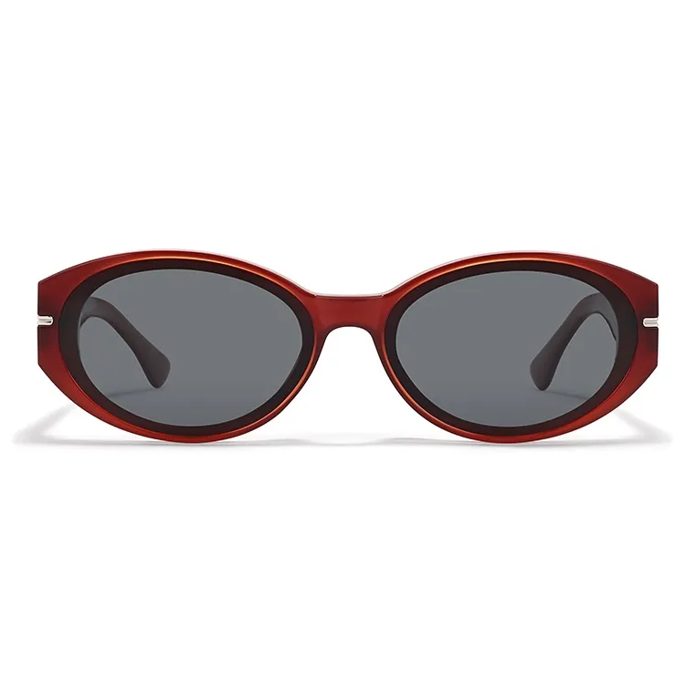 Sagawa TR/Memory Plastic Plate Frame Oval Sunglasses Unisex-7