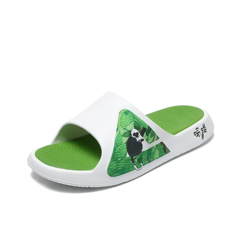 PEAK Attitude 7.0 Slip Resistant Abrasion Resistant Cushioning Slide Slippers Unisex White Green-2