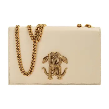 Roberto Cavalli Calfskin Crossbody Bag Shoulder Bag Women's Light Umber