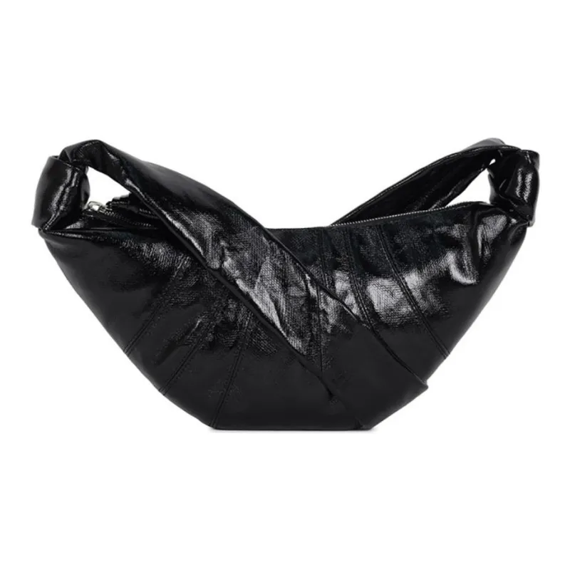 Lemaire Cotton Croissant Bag Croissant Bag Croissant Bag Shoulder Bag Trumpets Women's Black-0