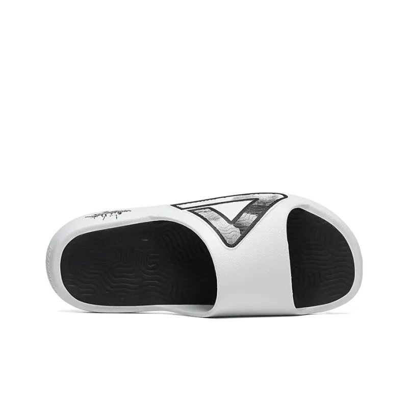 PEAK Extreme National Creativity Slip-Resistant Abrasion-Resistant Cushioning Slide Slippers Men's White Black-4