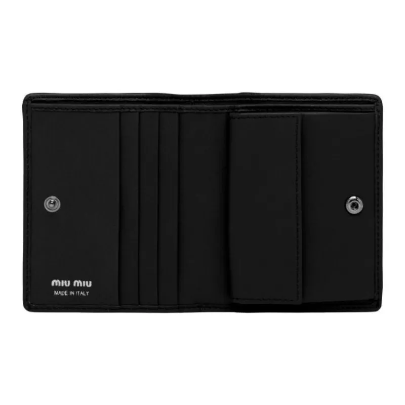 MIU MIU Leather Wallet Men's Black-2