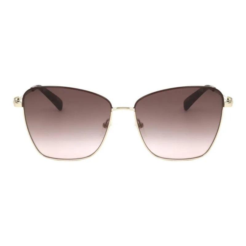 LONGCHAMP Metal Cat Eye Sunglasses Women's Gold-1