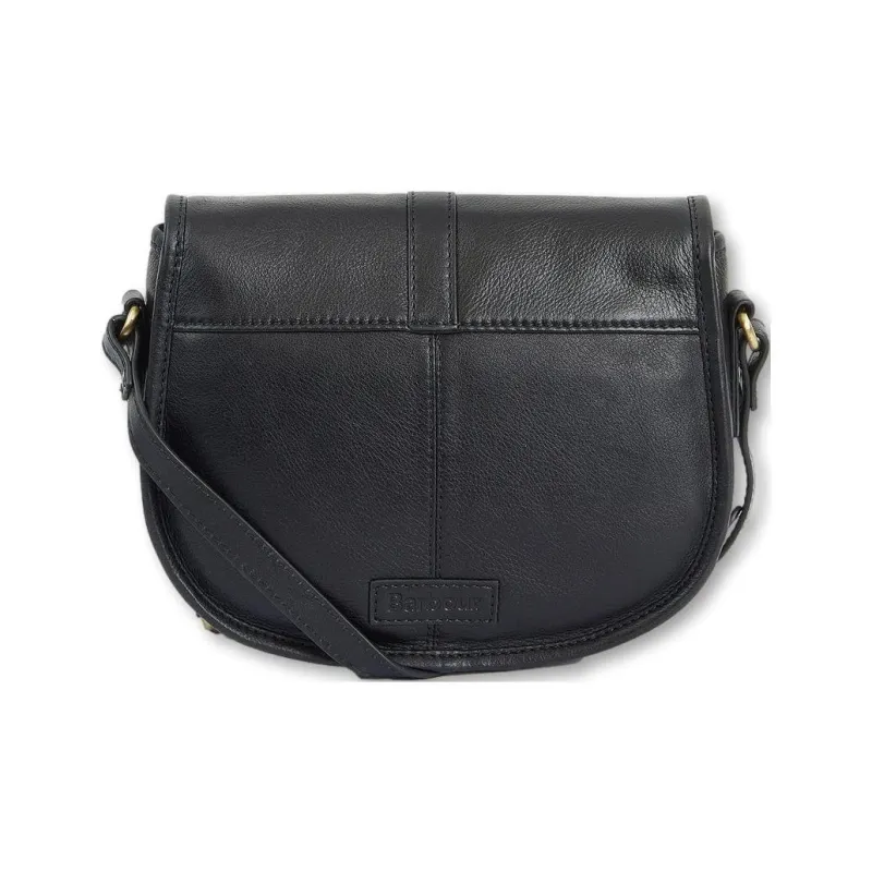 BARBOUR Leather Shoulder Bag Medium Size Women's Black-1