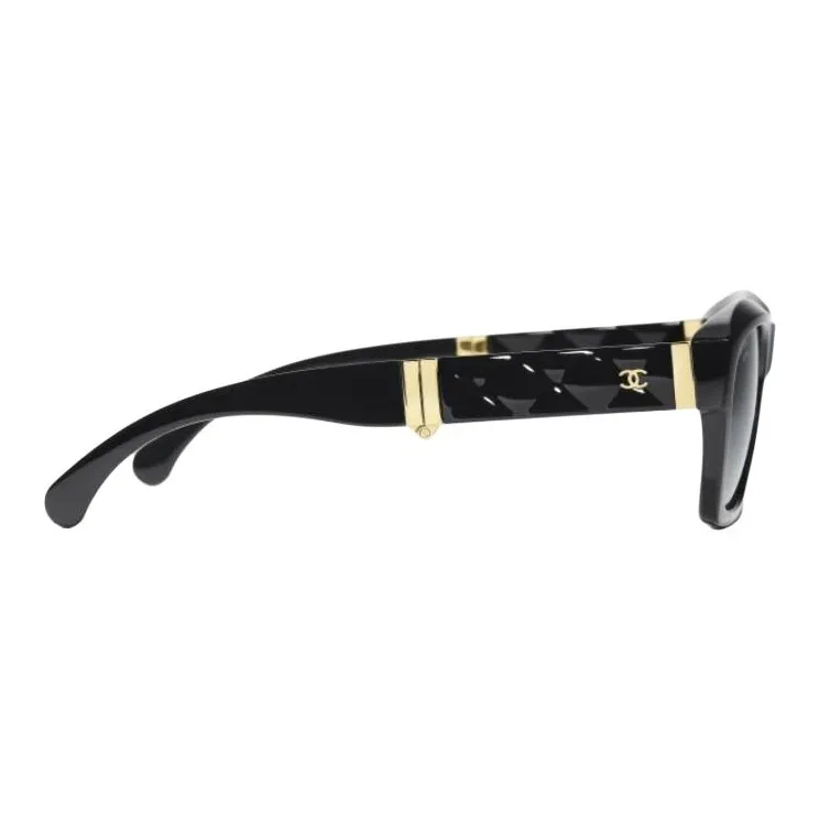 CHANEL Nylon Square Sunglasses Unisex Black-3
