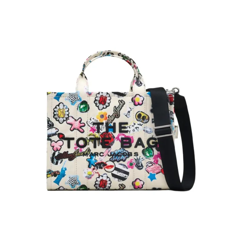 MARC JACOBS Cotton Tote Bag, Shopping Bag, Shoulder Bag, Crossbody Bag, Handbag Trumpets Women's Multicolor-0