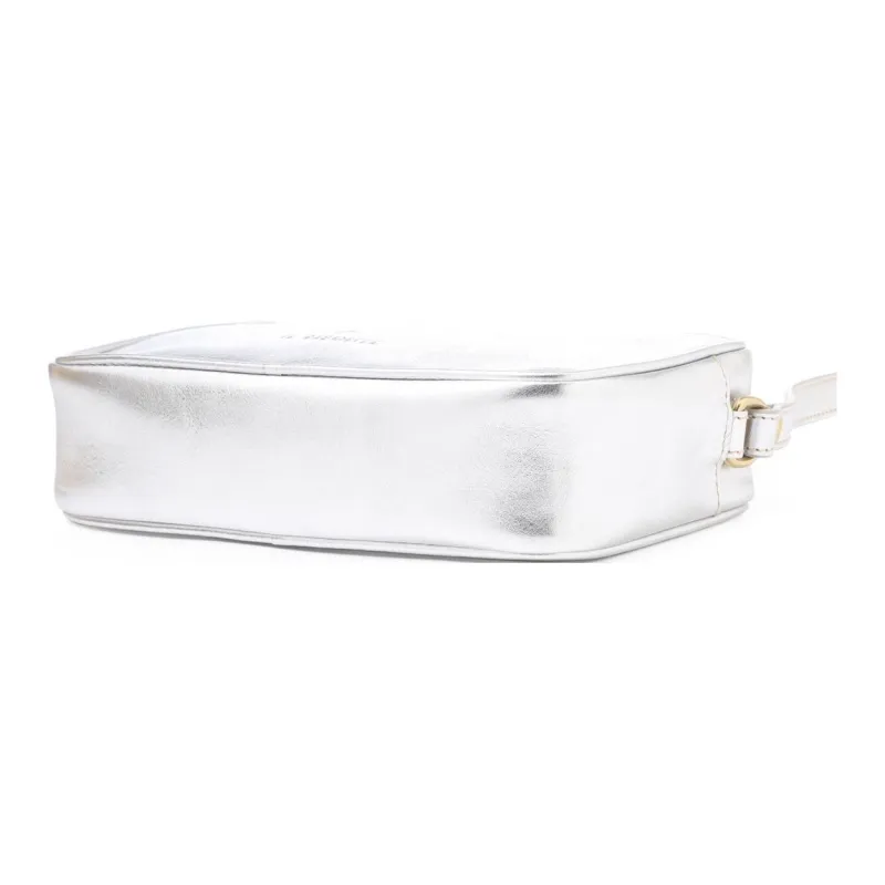 Il Bisonte Cow Leather Crossbody Bag, Shoulder Bag Women's Silver-4