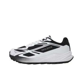 DESCENTE Anti Slip Wear Resistant Low Top Casual Shoes Unisex White Black