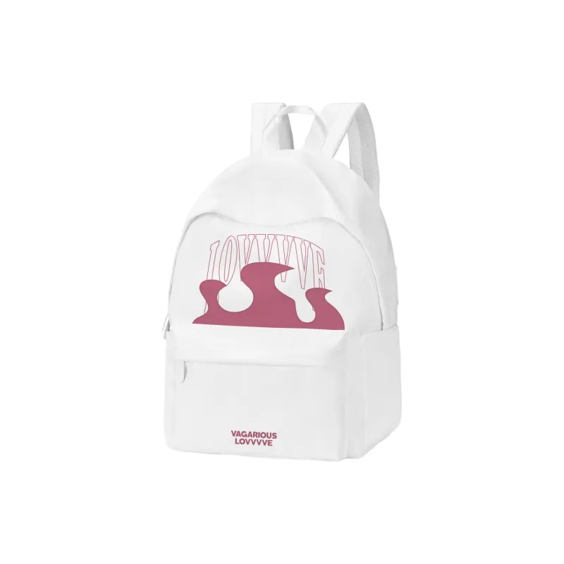 LOVVVVE Polyester Backpack Regular Unisex White-1
