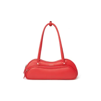 Omentar Cow Leather Shoulder Bag Women's Red