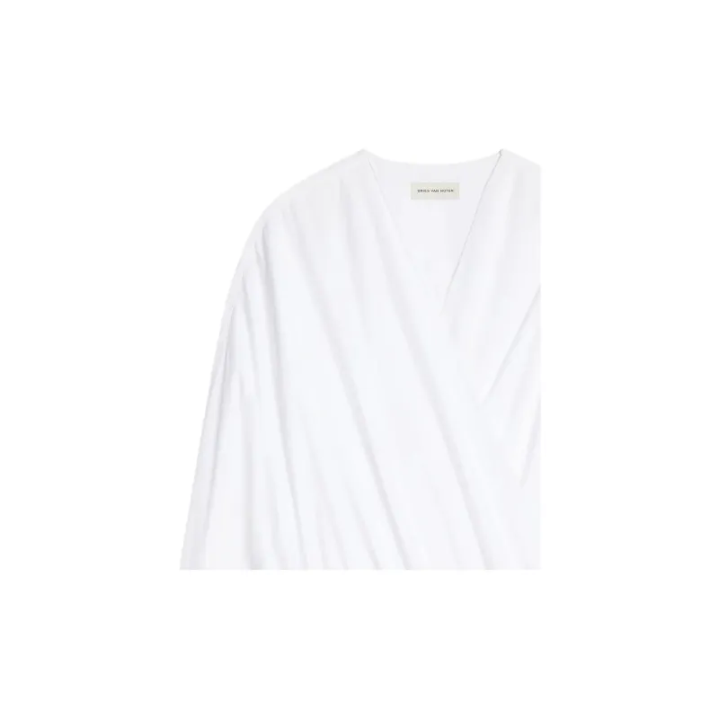 DRIES VAN NOTEN V Neck Poplin Top-4