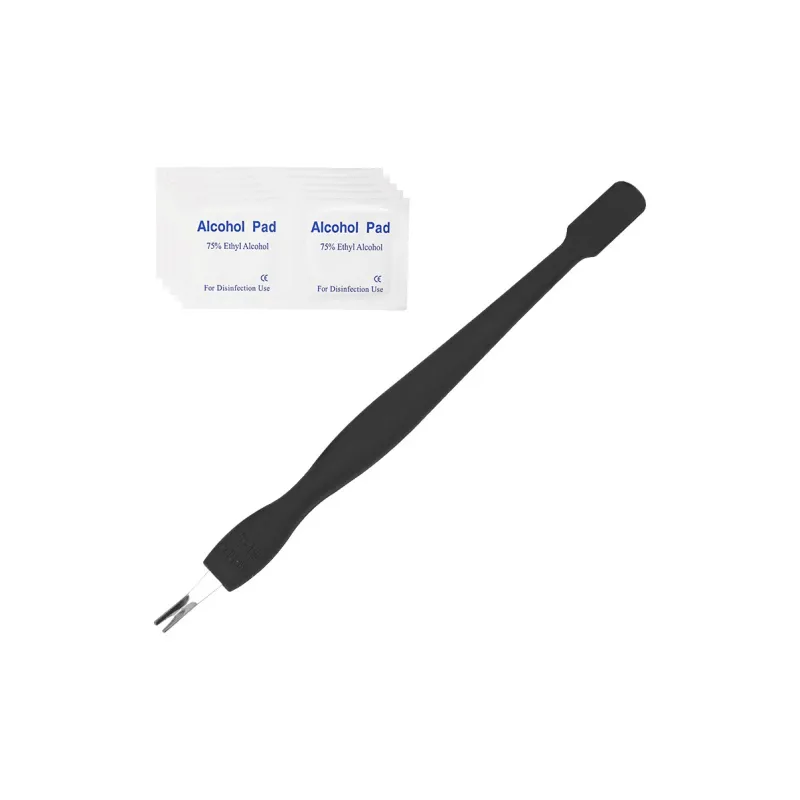 JINGLINGLONG Dead Skin Nail Care Oil Tool Nail Pusher Stainless Steel Black Dead Skin Cross Alcohol Wipe-0