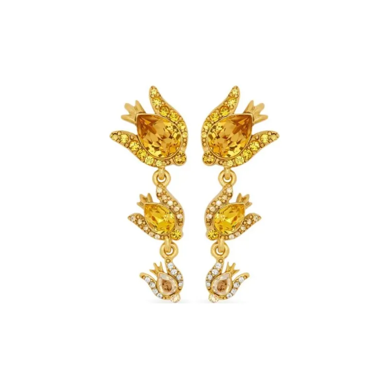 Oscar De La Renta Crystal Rose Drop Earrings-0