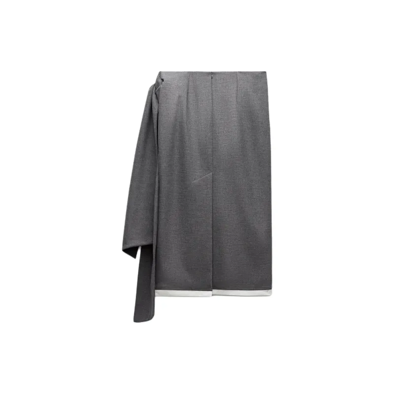 ZARA x AO YES Casual Long Skirt Women's Gray-1