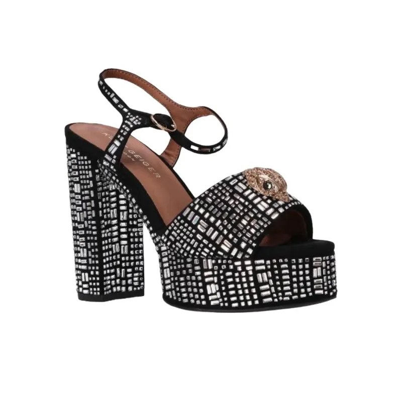 Kurt Geiger London Kensington Strap Sandals 12.5cm Women's Black-3