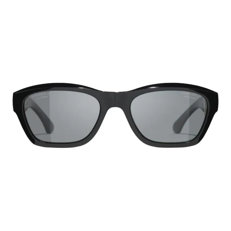 CHANEL Nylon Square Sunglasses Unisex Black-1