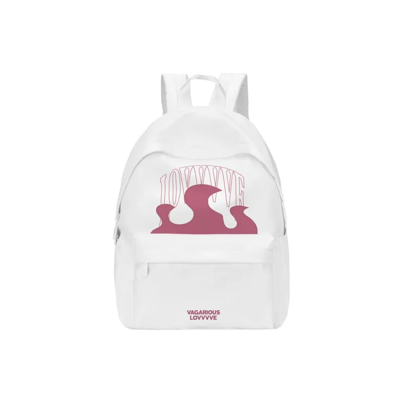 LOVVVVE Polyester Backpack Regular Unisex White-0