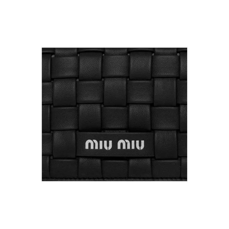 MIU MIU Leather Wallet Men's Black-3