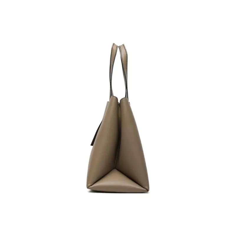 ARMANI EXCHANGEAE Leather Tote Bag, Shopping Bag, Handbag Women's Taupe-1