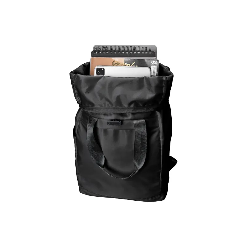 TURN UP Polyester Backpack Unisex Black-3
