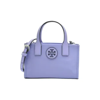 TORY BURCH Ella Satin Nylon Tote Bag Shoulder Bag Crossbody Bag Handbag Mini Unisex Purple