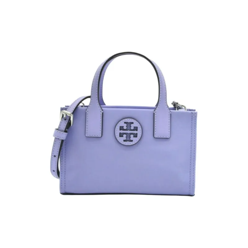 TORY BURCH Ella Satin Nylon Tote Bag Shoulder Bag Crossbody Bag Handbag Mini Unisex Purple-0