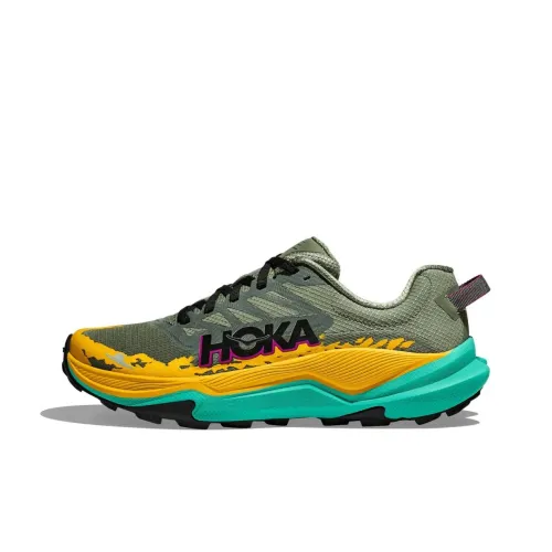 HOKA ONE ONE Anti Slip Wear Resistant Low Top Running Shoes Women's Yellow Green
