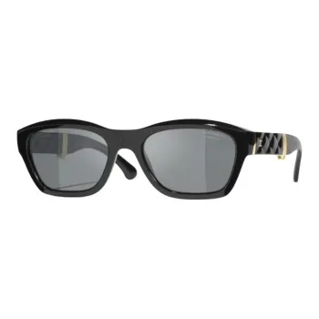 CHANEL Nylon Square Sunglasses Unisex Black