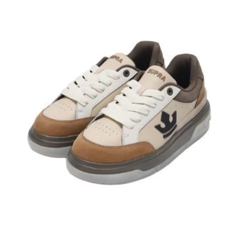SUPRA Slip-Resistant Low-Top Skateboard Shoes Unisex Brown-1