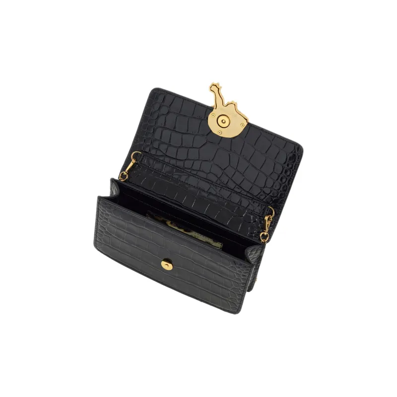 Roberto Cavalli Leather Crossbody Bag Shoulder Bag Women's Black-3