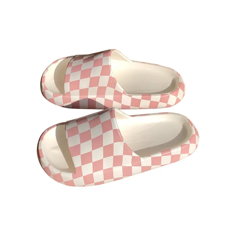 Thin Strips Slippers Unisex, White-6