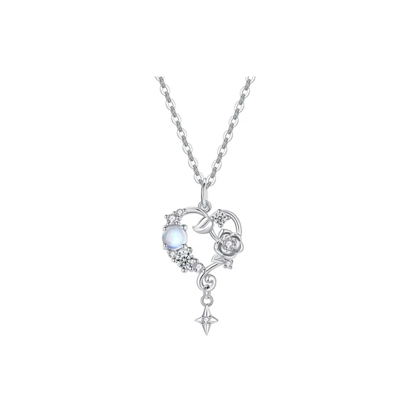 Brilliant Heart S925 Silver Necklaces Women's-0