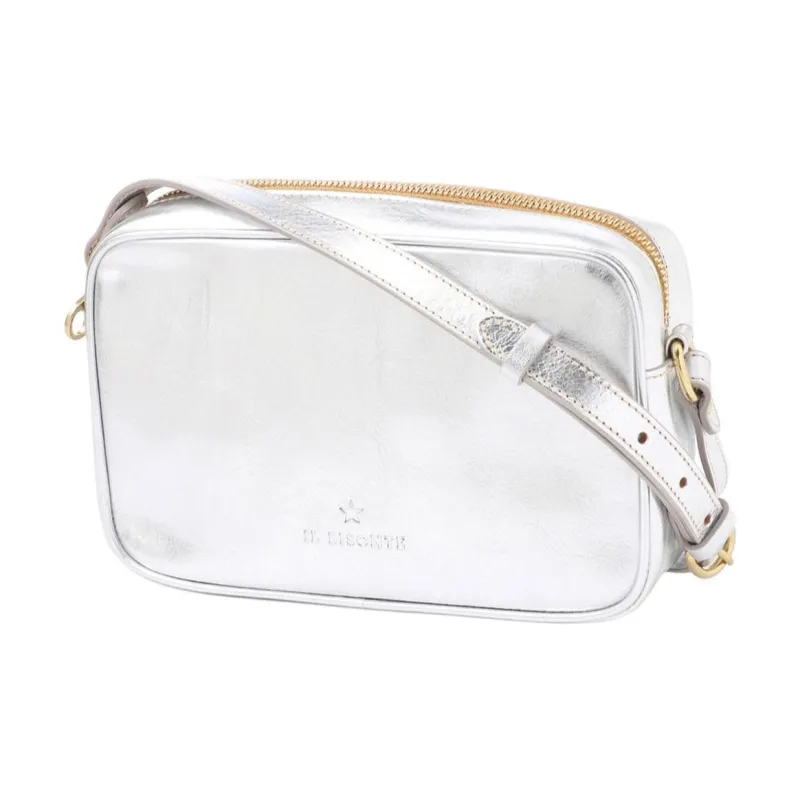Il Bisonte Cow Leather Crossbody Bag, Shoulder Bag Women's Silver-2