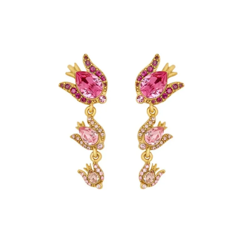 Oscar De La Renta Crystal Rose Drop Earrings-0