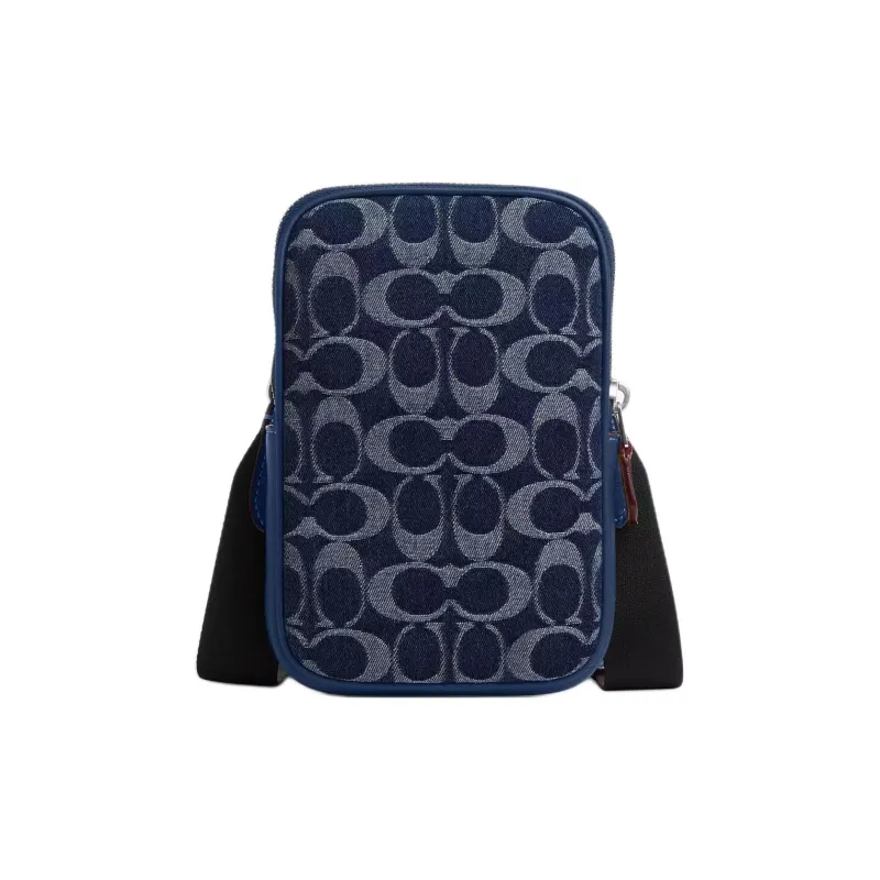 COACH Denim Shoulder Bag, Crossbody Bag Trumpets Men's Levi's & Dark Blue-0